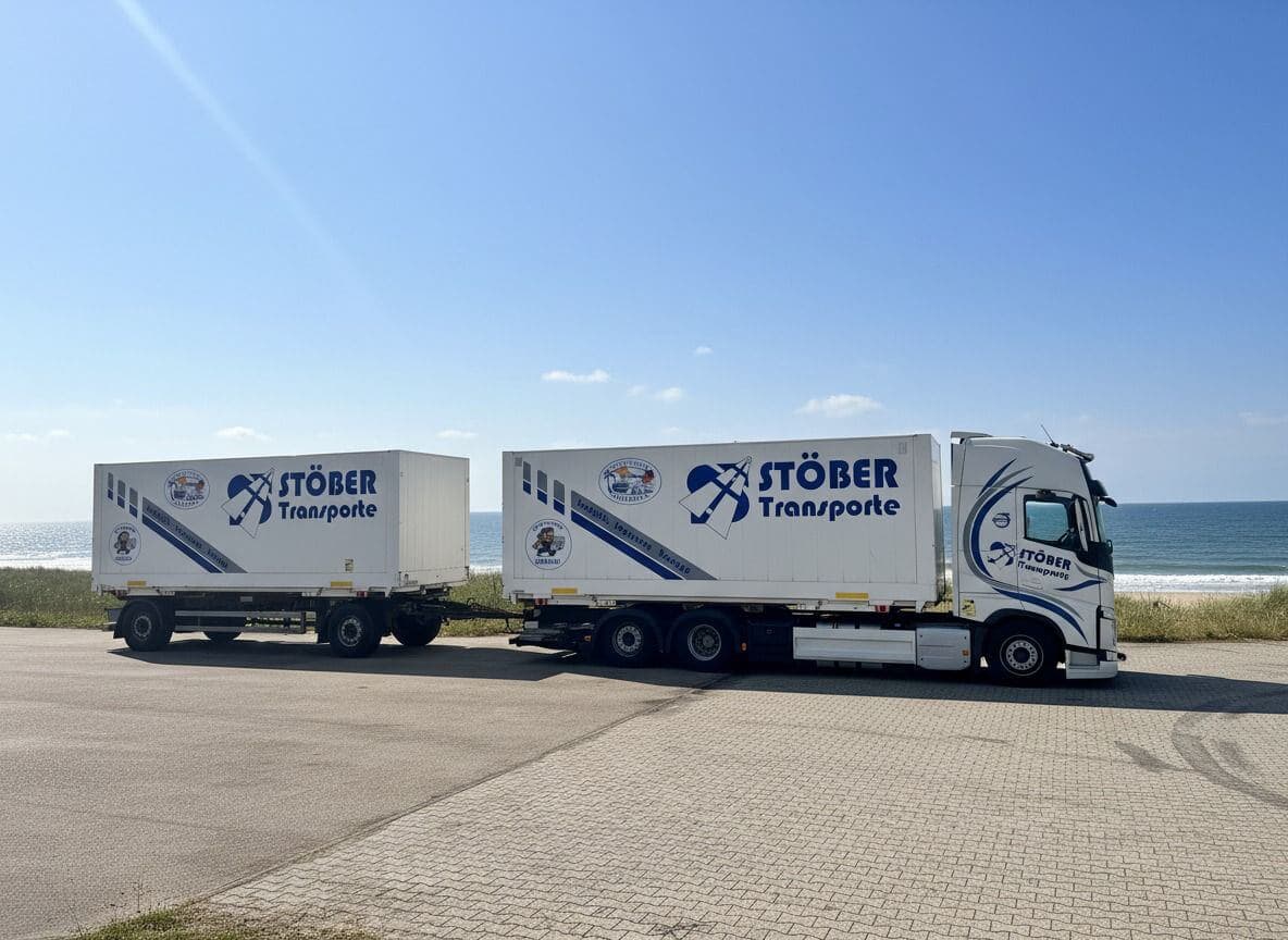 Stöber Transporte truck on Mallorca – removal service with own depot in Llucmajor